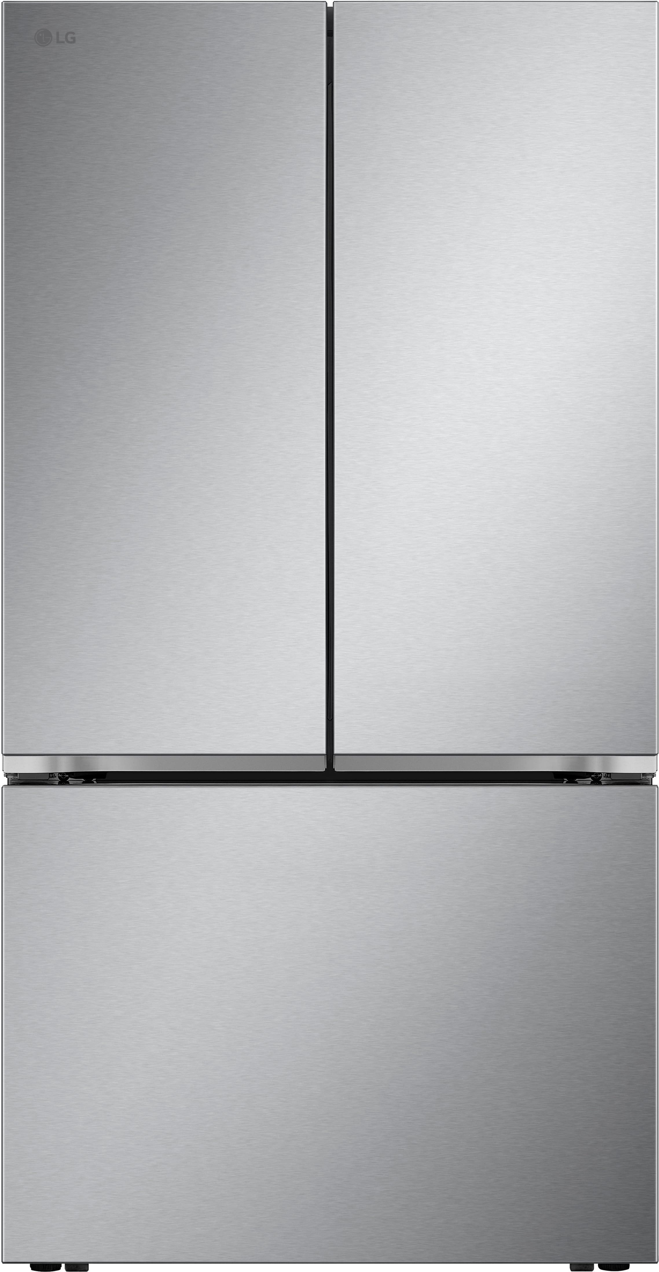 Front. LG - Counter-Depth MAX 25.1 Cu. Ft. French Door Smart Refrigerator with Zero Clearance Hinge System - PrintProof Stainless Steel.