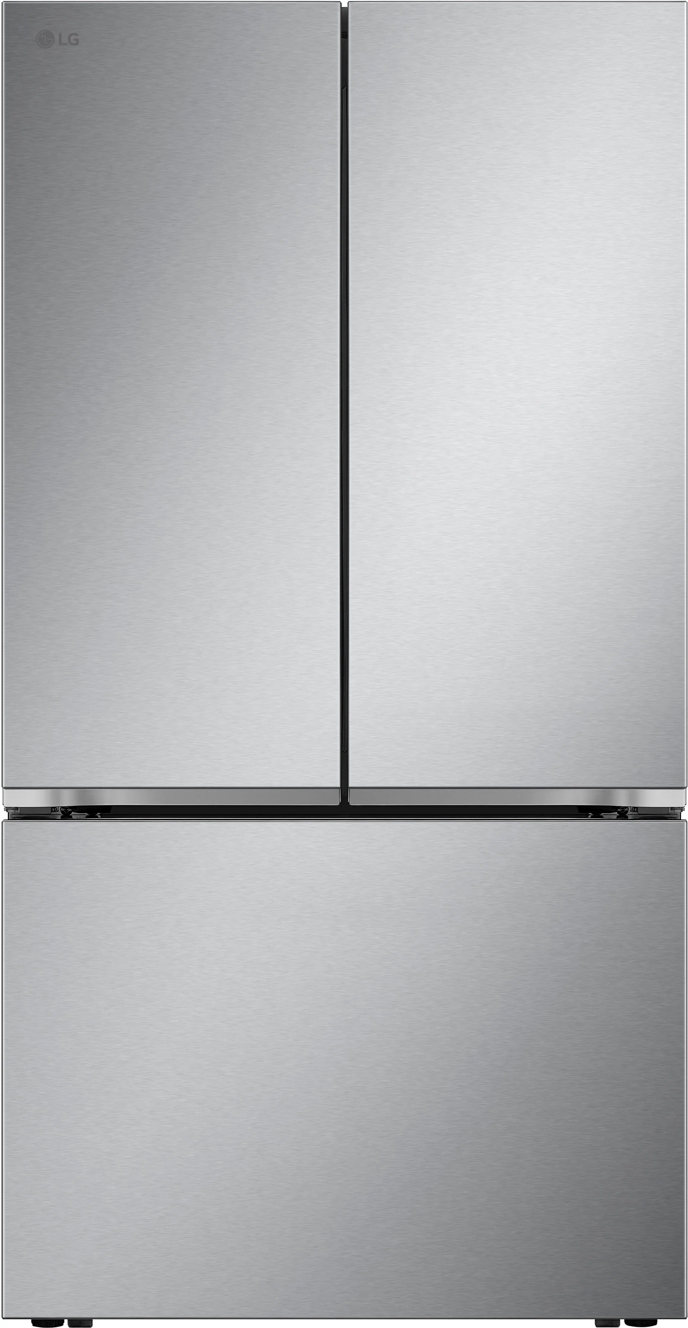 LG - Counter-Depth MAX 25.1 Cu. Ft. French Door Smart Refrigerator with Zero Clearance Hinge System - Stainless Steel