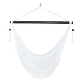Sunnydaze - Extra Large Polyester Rope Hammock Chair - White