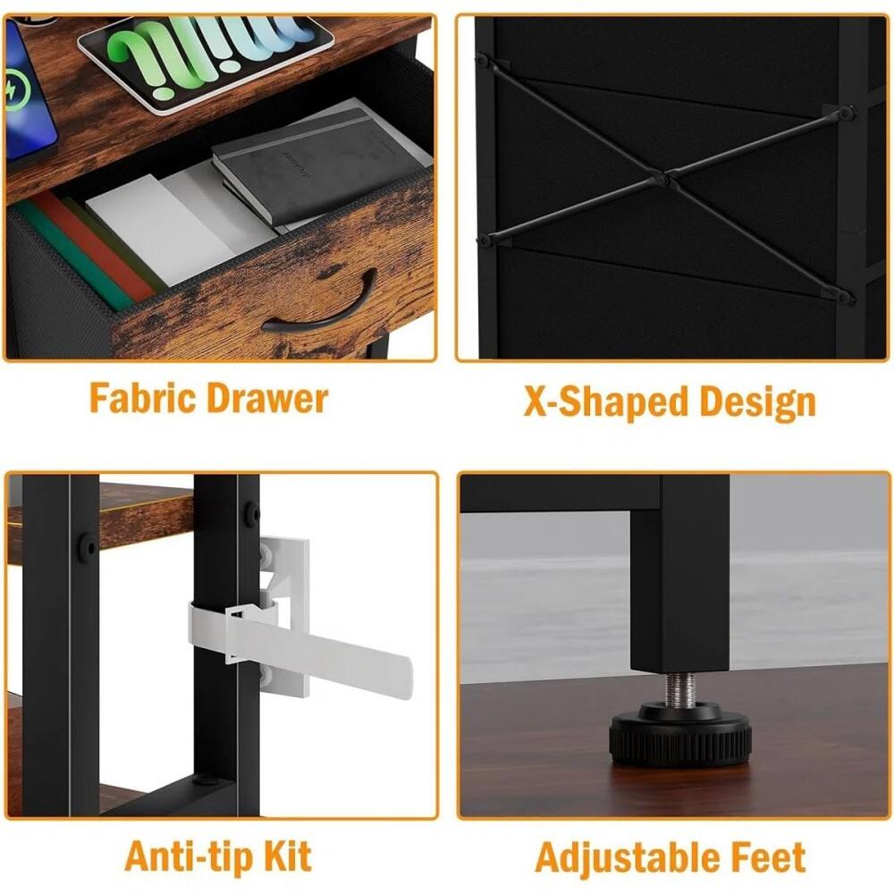 Fabric Drawer  
X-Shaped Design  
Anti-tip Kit  
Adjustable Feet