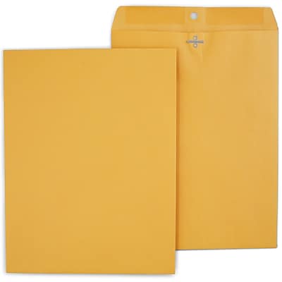 Front. Staples - Clasp & Moistenable Glue Kraft Catalog Envelopes, 10"L x 13"H, 250/Box - Brown.