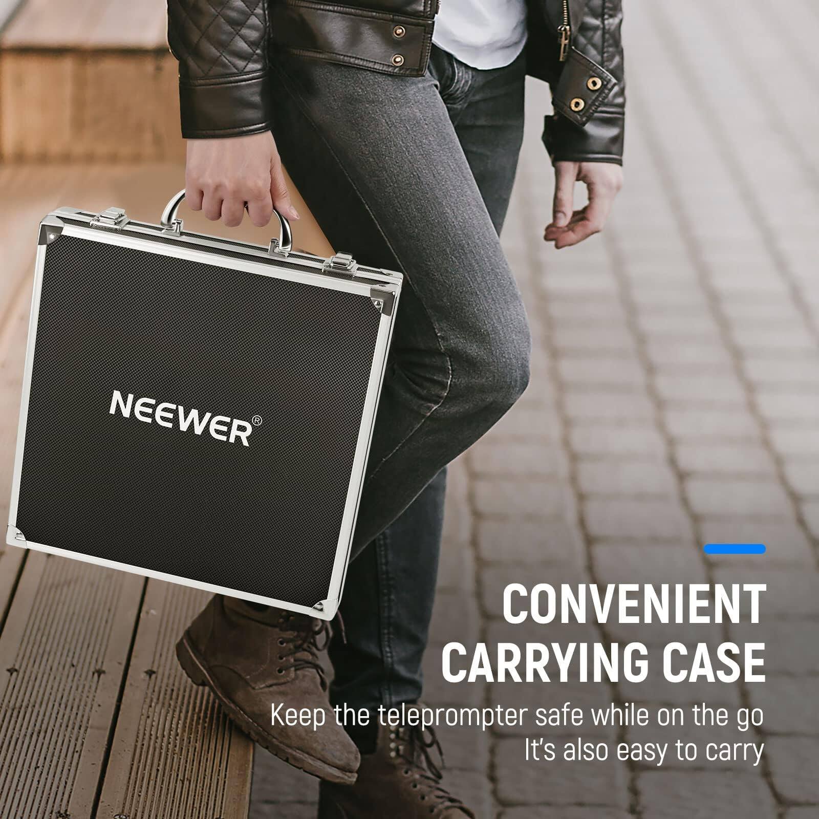 NEEWER®

CONVENIENT CARRYING CASE

Keep the teleprompter safe while on the go. It's also easy to carry.