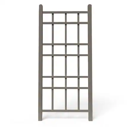 Front. Dura-Trel - Dura-Trel Cottage 28x66 Inch PVC Vinyl Outdoor Patio Trellis with Anchors, Mocha - Mocha.