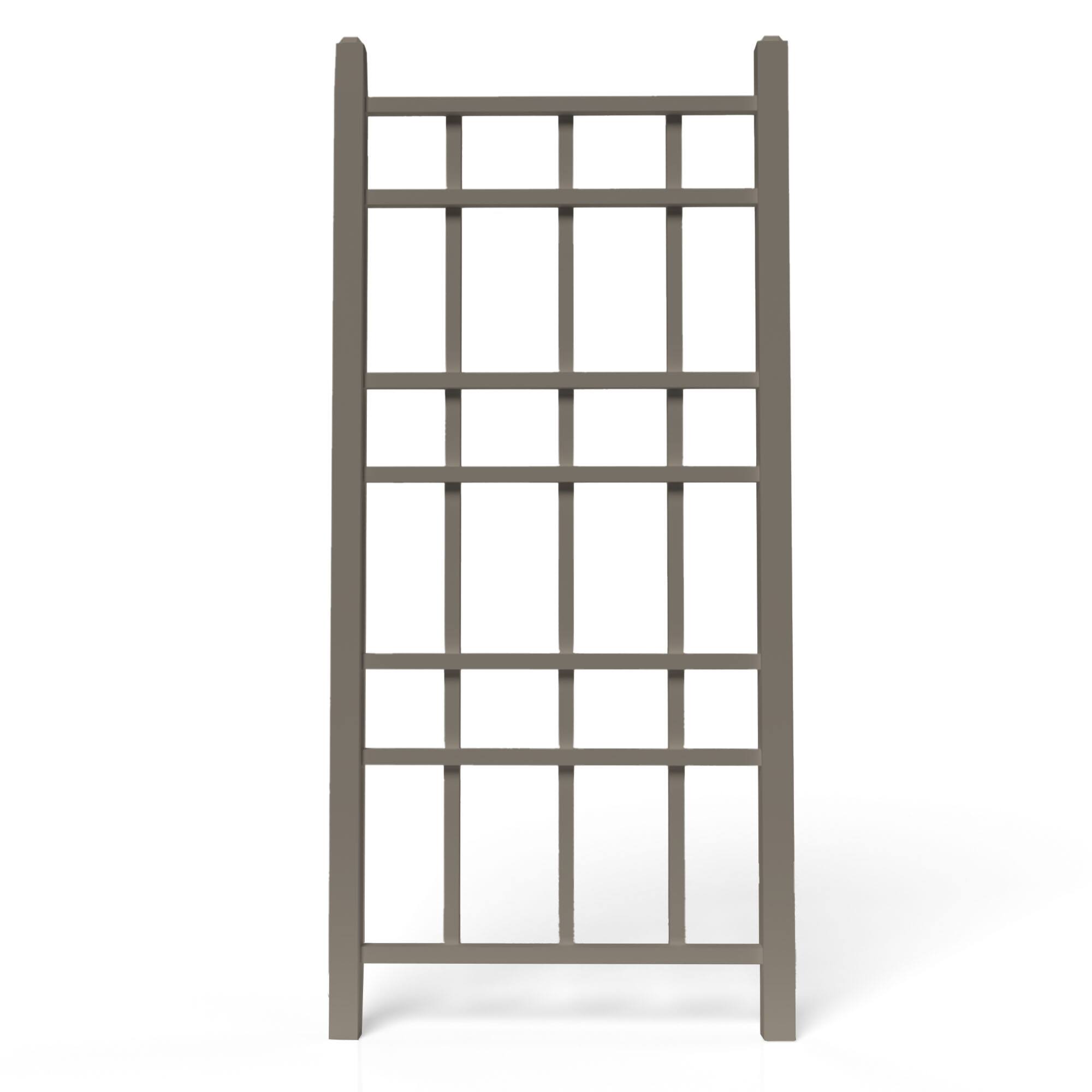 Front. Dura-Trel - Dura-Trel Cottage 28x66 Inch PVC Vinyl Outdoor Patio Trellis with Anchors, Mocha - Mocha.