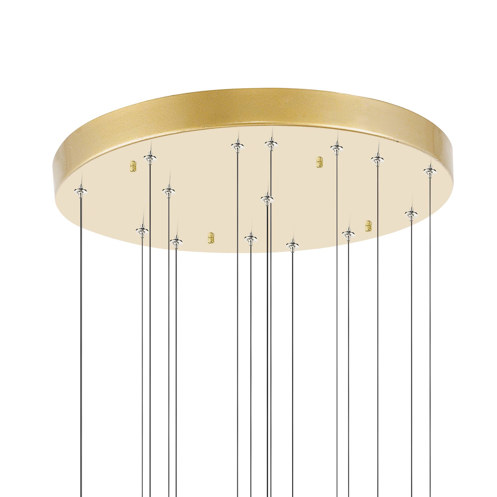 Alt View 1. CWI Lighting - Carolina LED Chandelier With Gold Leaf Finish - Gold Leaf.