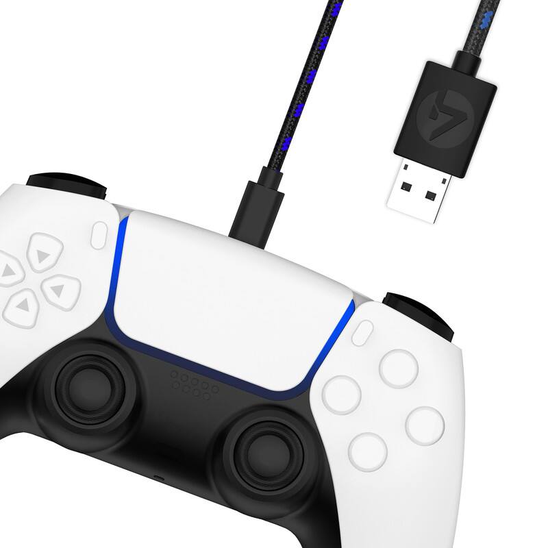 Alt View 3. 4Gamers - PS5 3m Superfast Play & Charge Cables Twin Pack - Black.