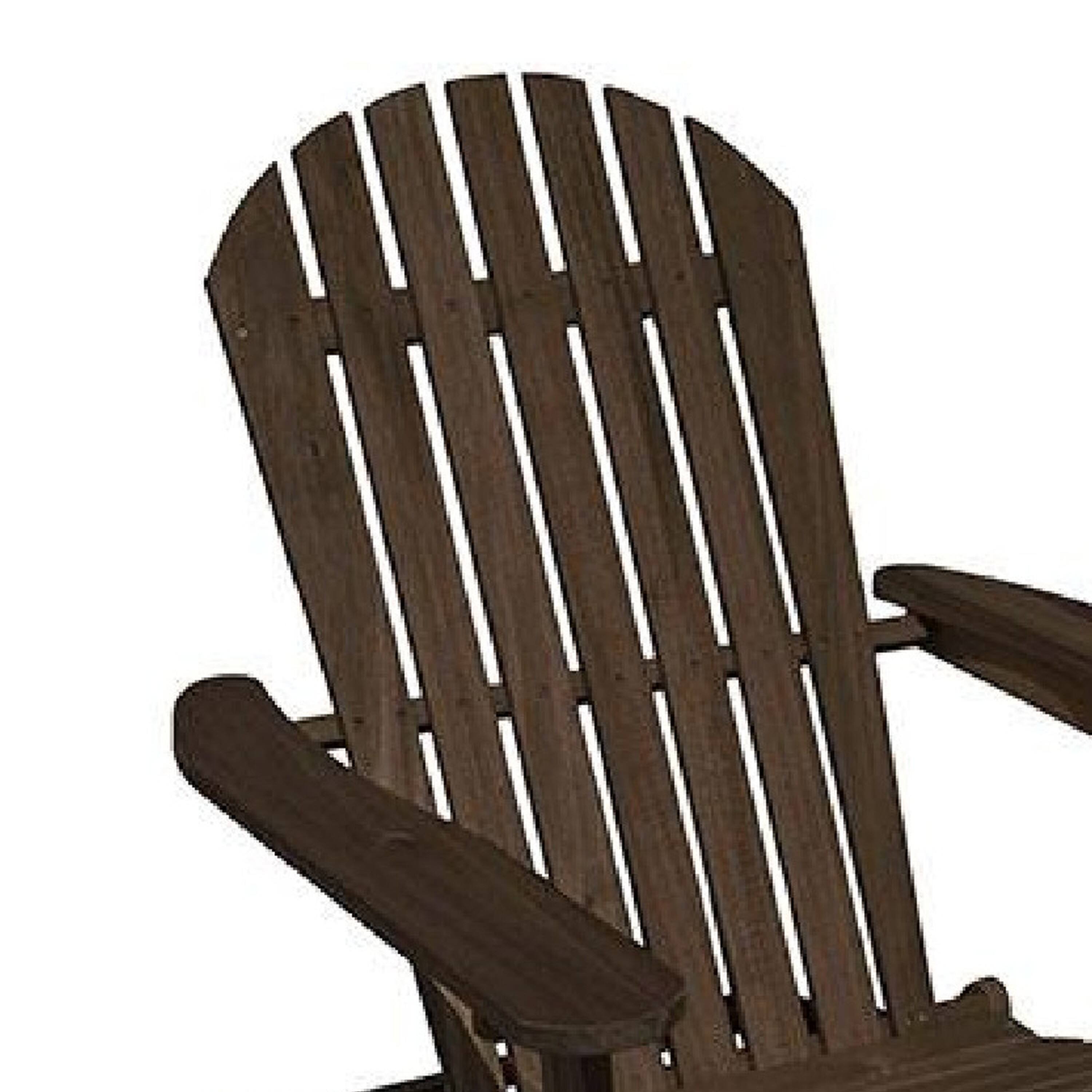 Alt View 2. Manhattan Lane - Geli Outdoor Adirondack Chair, Slatted Back - Weathered Gray.