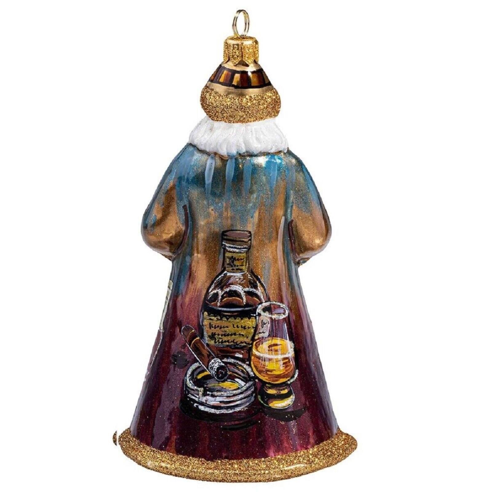 Angle. Joy to the World Collectibles - Joy to the World Glitterazzi Bourbon Santa Claus Polish Glass Christmas Ornament - Multicolor.