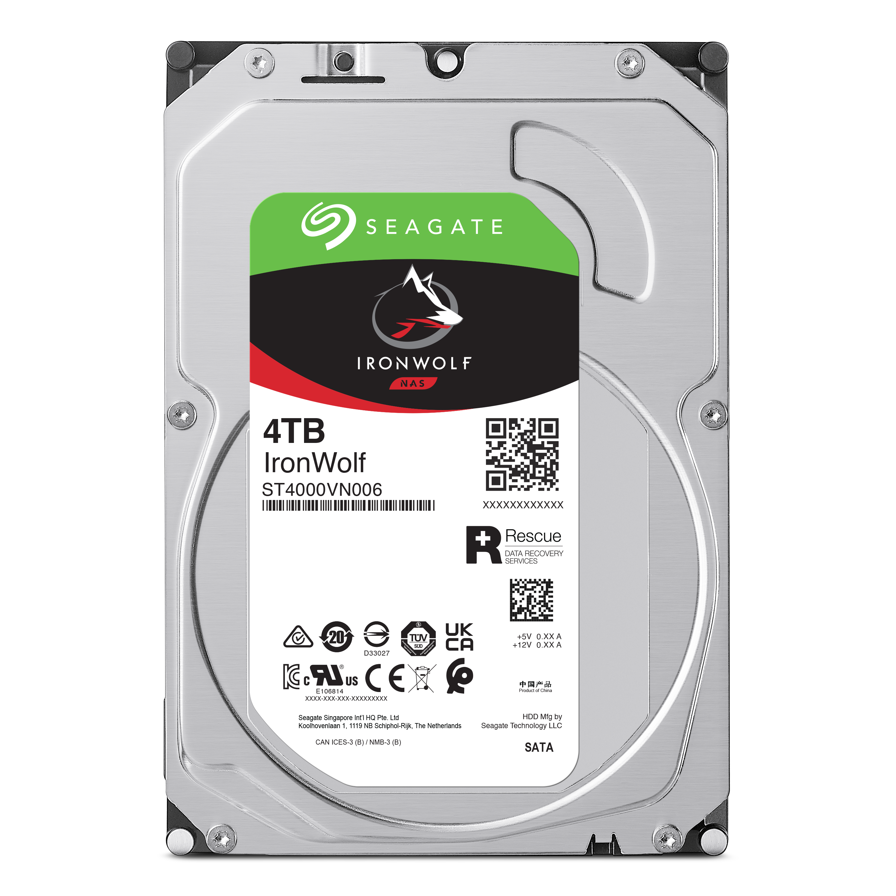 Seagate IronWolf ST4000VN006/EC 4TB 未開封 Seagate IronWolf ST4000VN006 4TB 5400 RPM 256MB Cache SATA