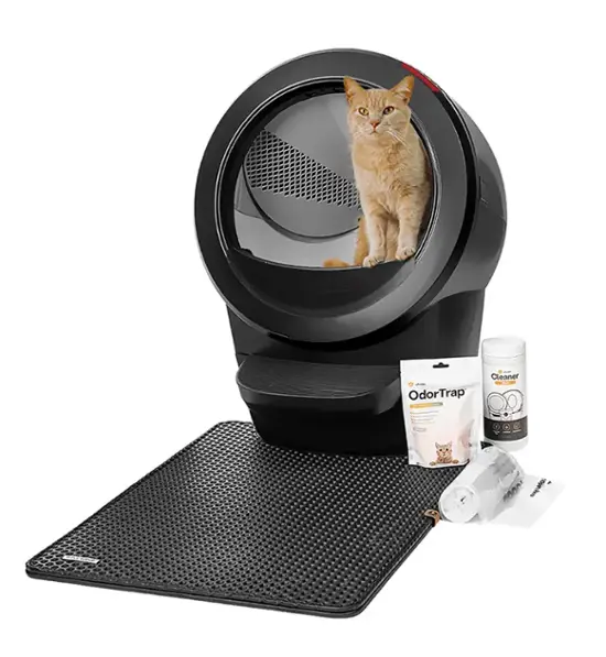 Whisker Litter Robot 4 Smart App Controlled Self Cleaning Litter Box Core Accessories Bundle Black LR4 COREBD BK Best Buy