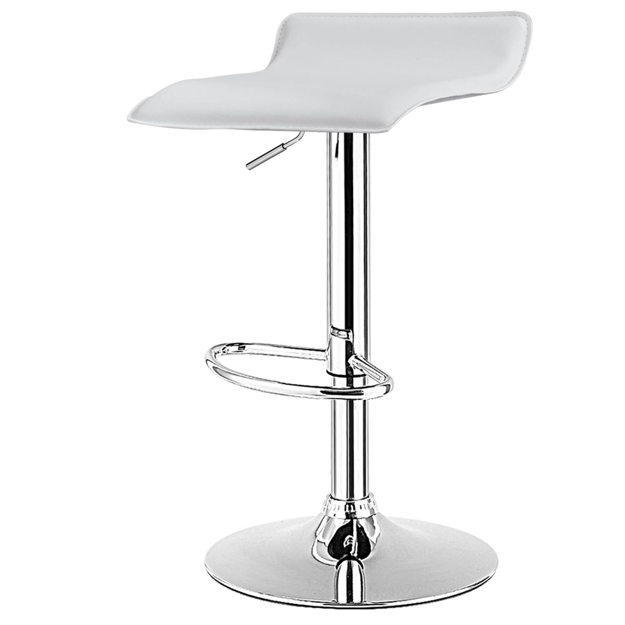Alt View 7. Gymax - Gymax Set of 2 PU Leather Swivel Bar Stool Adjustable Kitchen Counter Bar Chairs White - White.