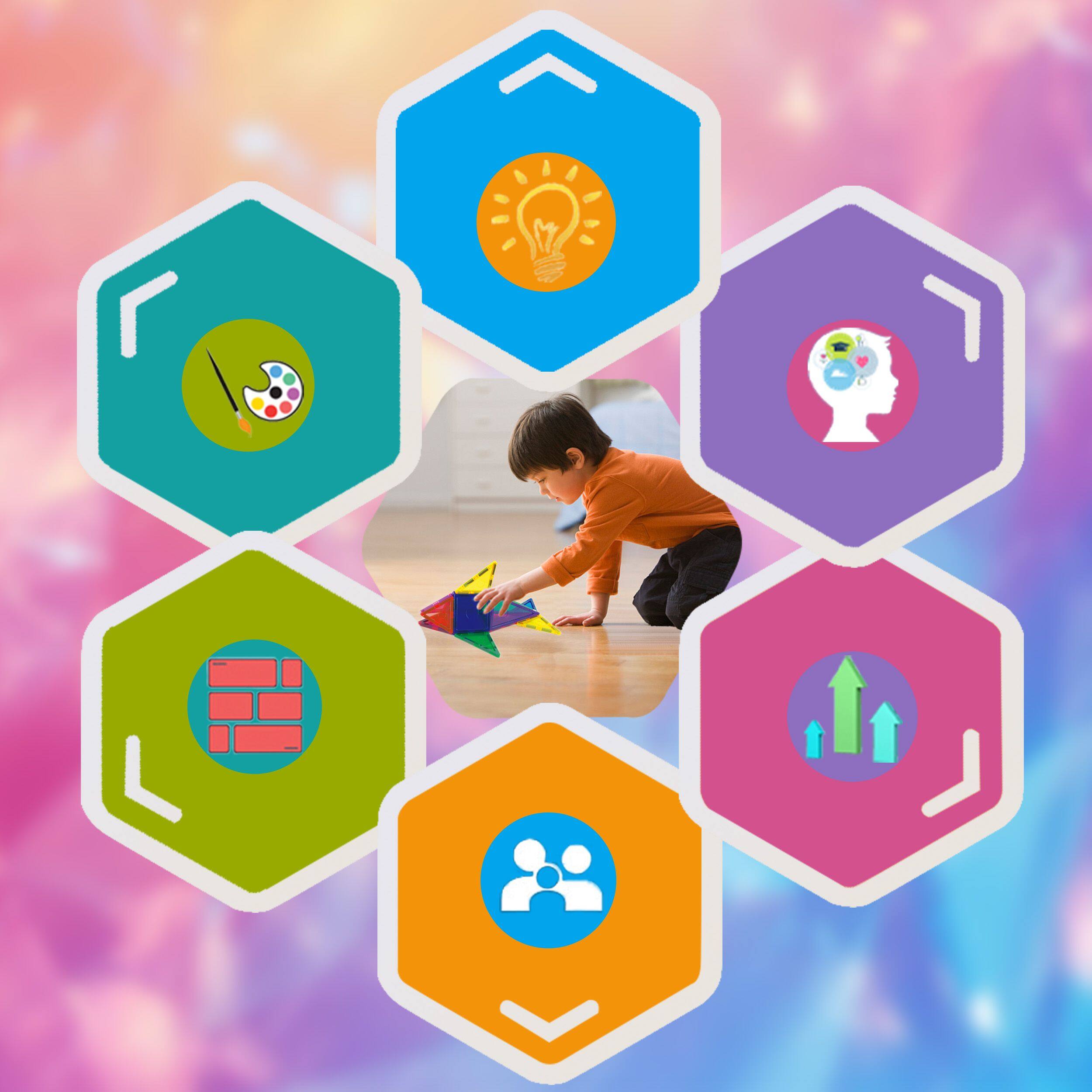 Alt View 4. Everplay - EverPlay 24 PC Magnetic Tiles, Magnetic Building Blocks for Kids, Magnet for Kids 3+.