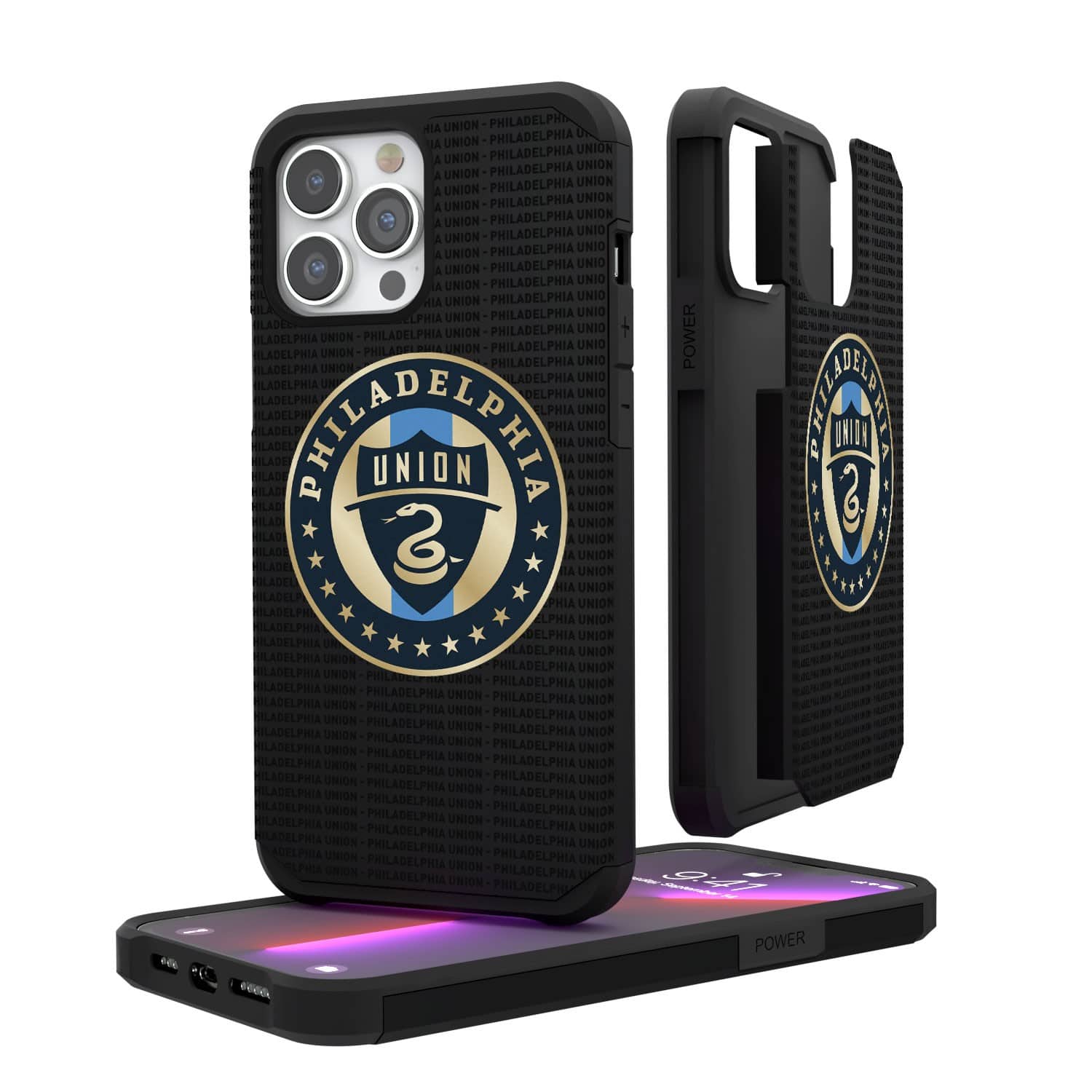Keyscaper - MLS - Philadelphia Union iPhone Text Backdrop Rugged Case - 15 - Multicolor