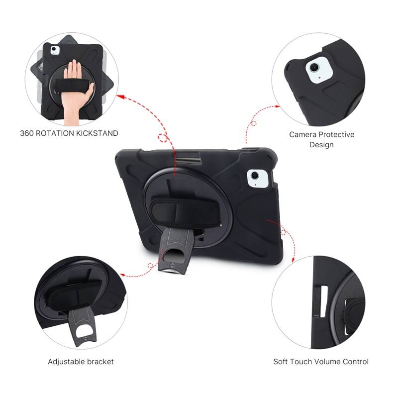 360 ROTATION KICKSTAND, Camera Protective Design, Adjustable bracket, Soft Touch Volume Control