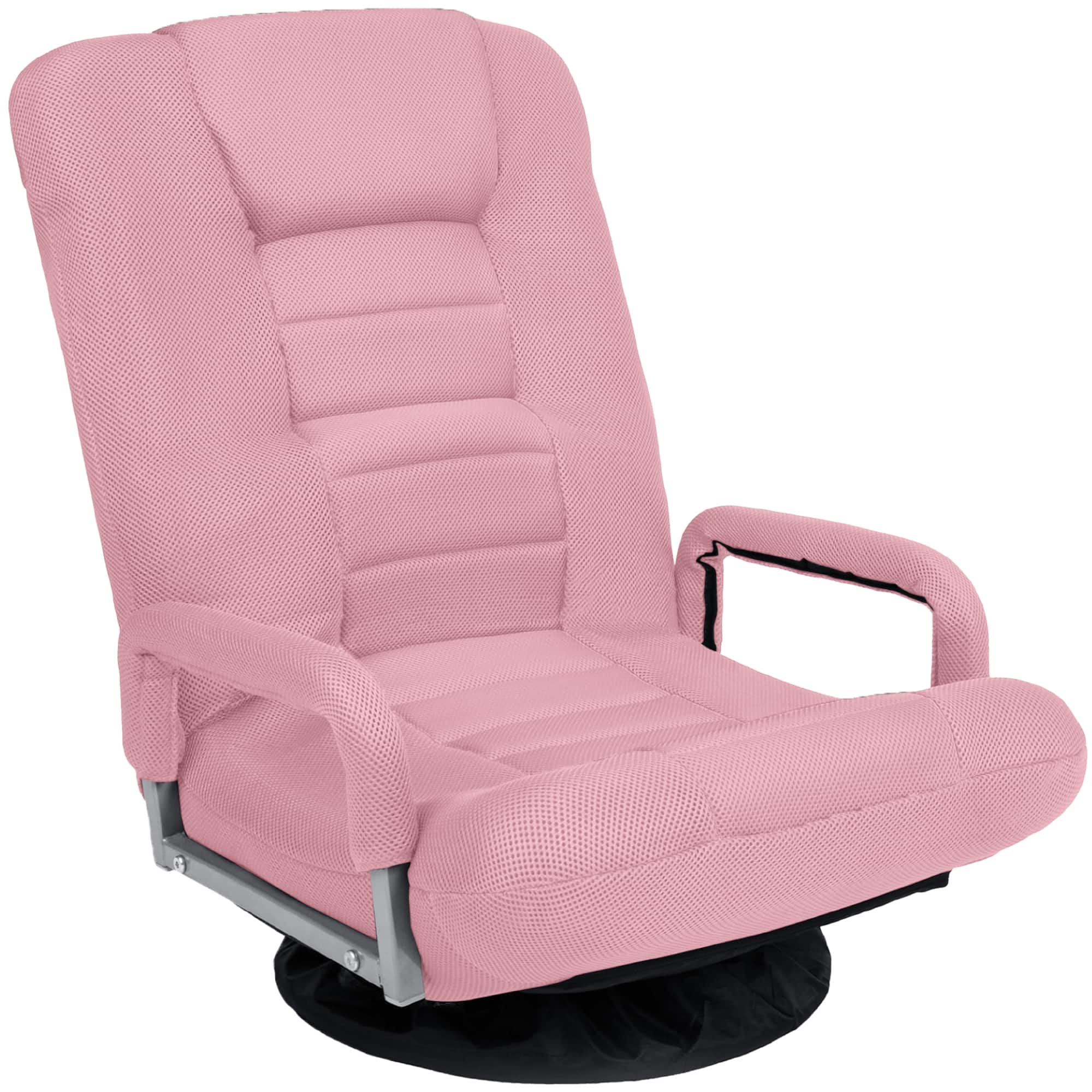 Front. Best Choice Products - Best Choice Products 360-Degree Swivel Gaming Floor Chair w/ Armrest Handles, Foldable Adjustable Backrest - Pink - Pink.