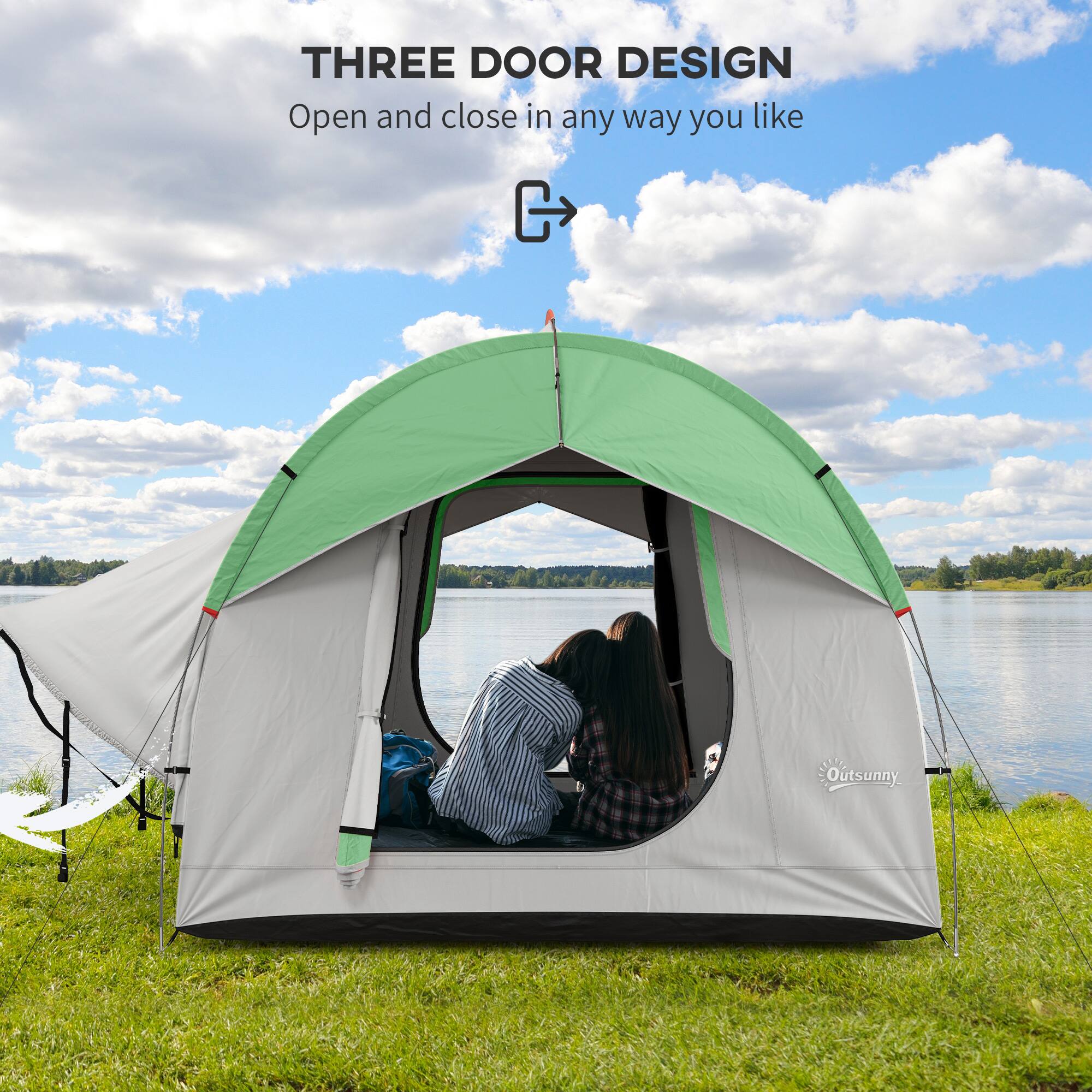 THREE DOOR DESIGN
Open and close in any way you like
Outsunny