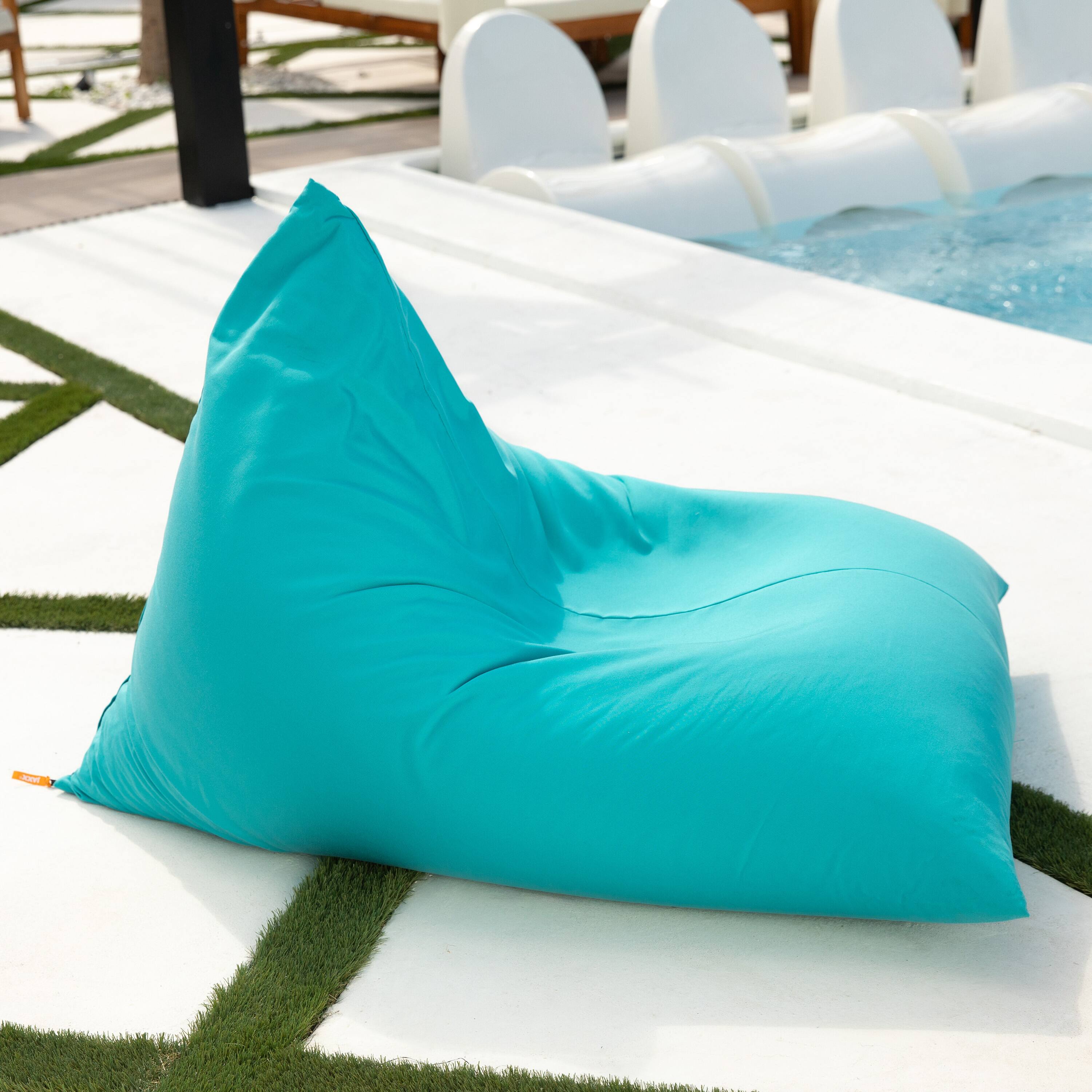 Back. Jaxx - Jaxx Twist Outdoor Bean Bag Chair, Light Blue - Light Blue.