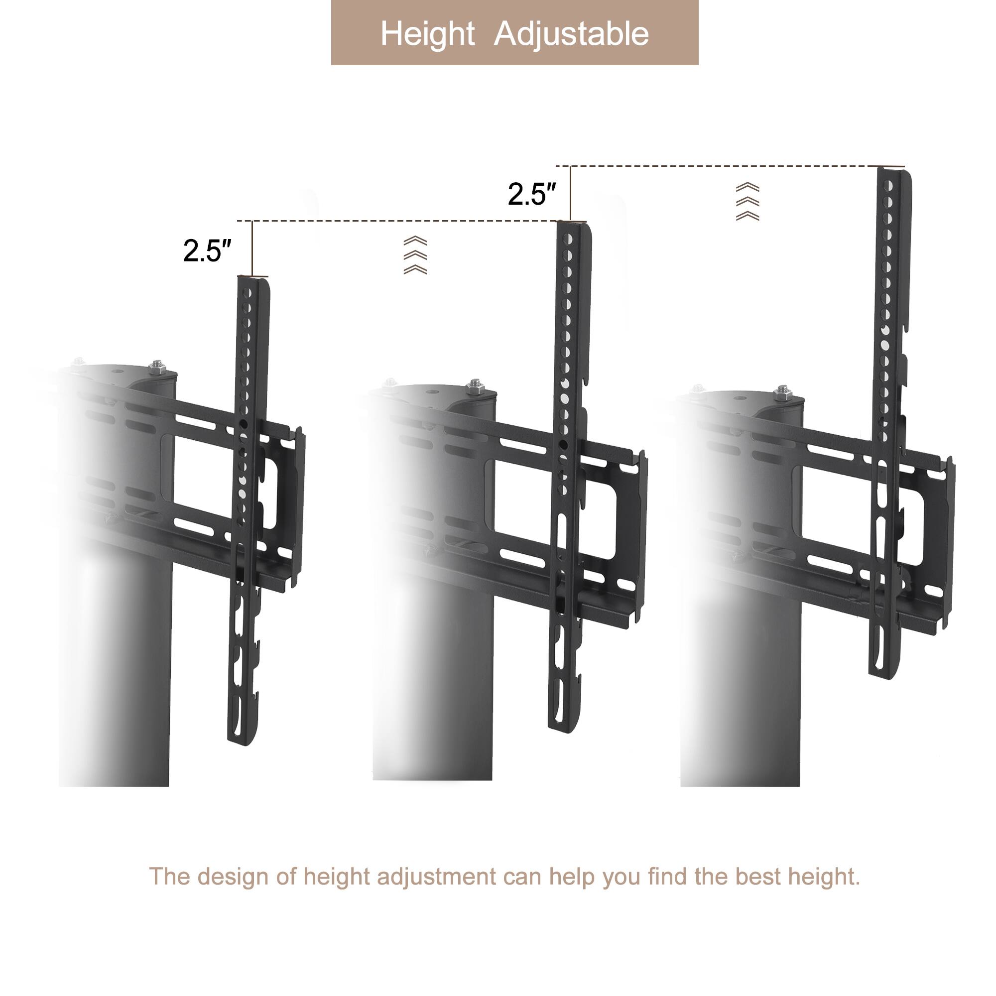 Height Adjustable 2.5" 2.5" The design of height adjustment can help you find the best height.