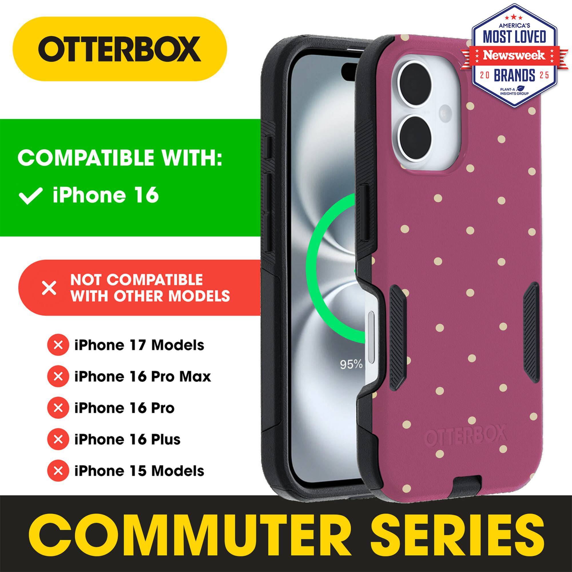 OtterBox Artist Edition MagSafe Commuter Series Case for iPhone 16 Muave  Polka Dots - Best Buy