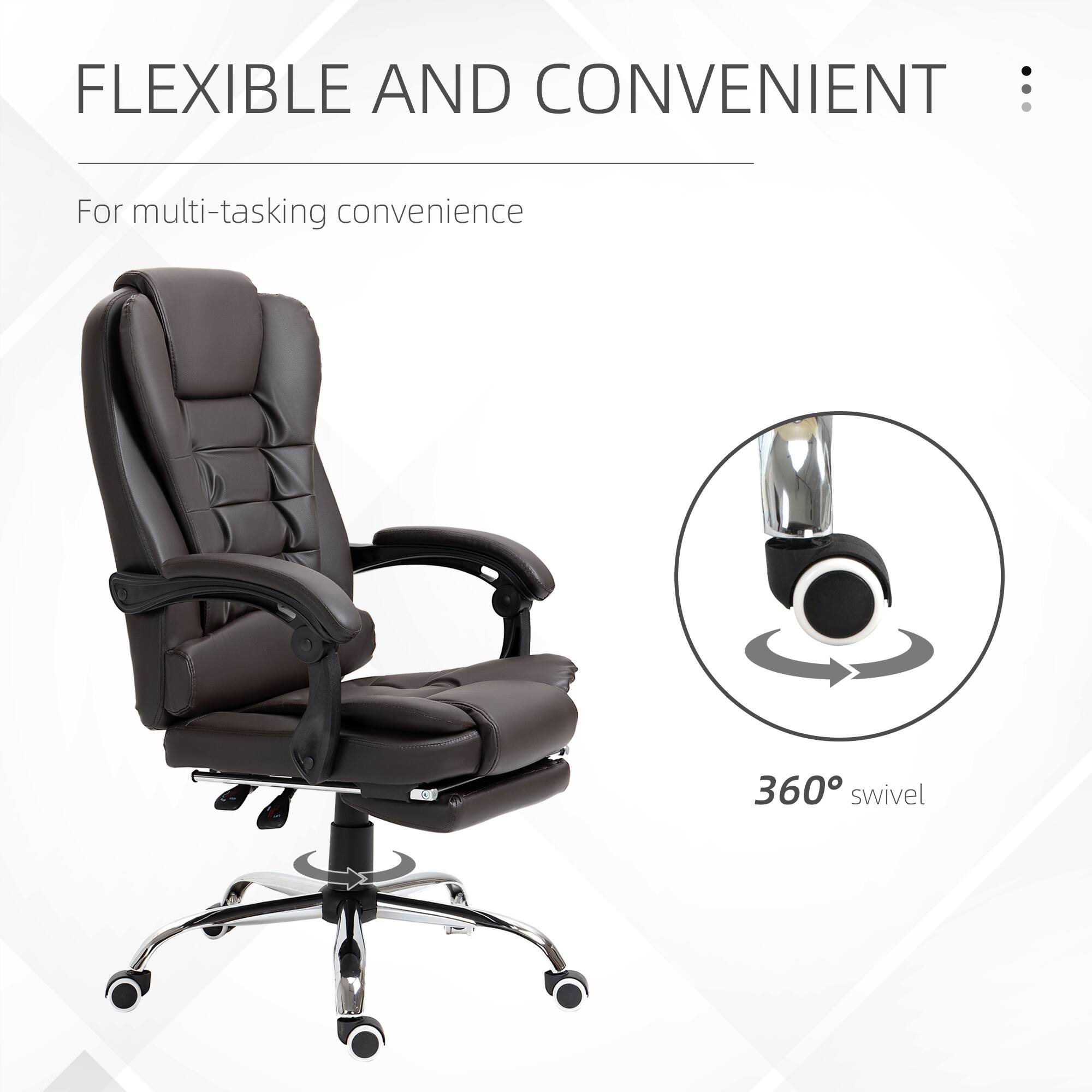 FLEXIBLE AND CONVENIENT

For multi-tasking convenience

360° swivel