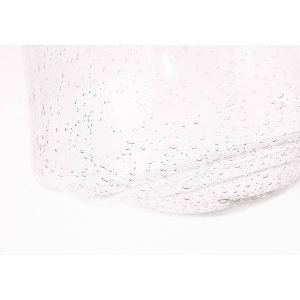 Left. Living District - Lyle 1 light Black and Clear seeded glass Flush mount - Black And Clear Seeded Glass.