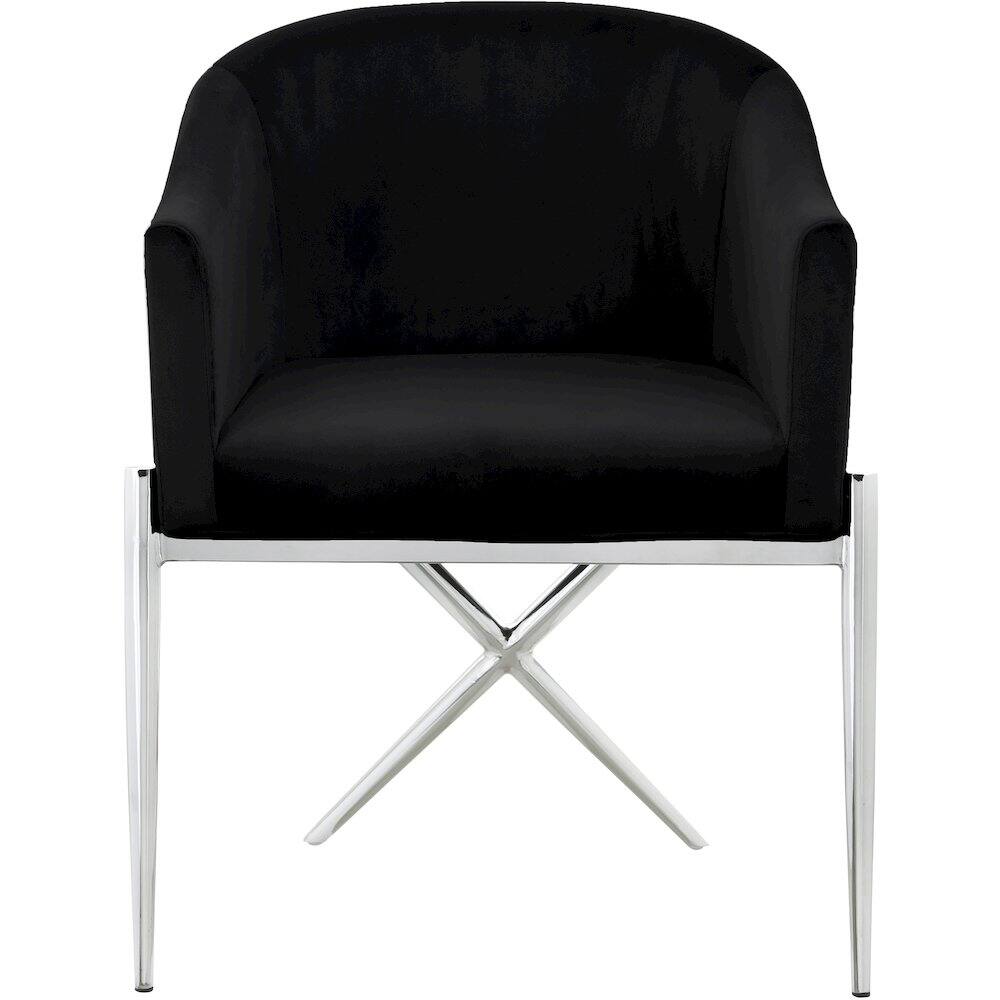 Alt View 2. Meridian Furniture - Xavier Black Velvet Dining Chair - Black.