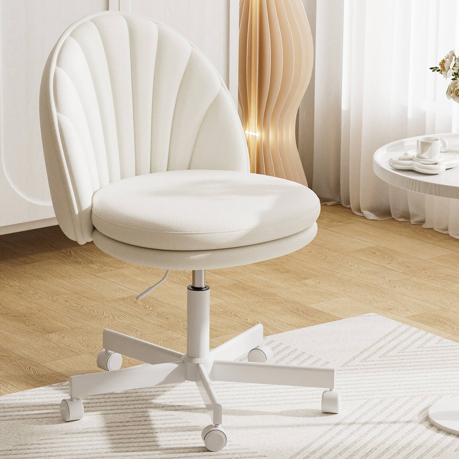 Alt View 6. CloudRest Pro - Small Ergonomic Tall Office Chair PU Leather Computer Desk Chair Vanity Chair,White - White.
