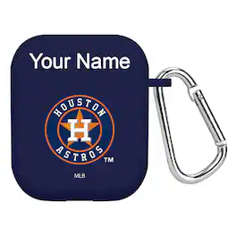 Artinian - Houston Astros Personalized Silicone AirPods Case Cover - Multicolor