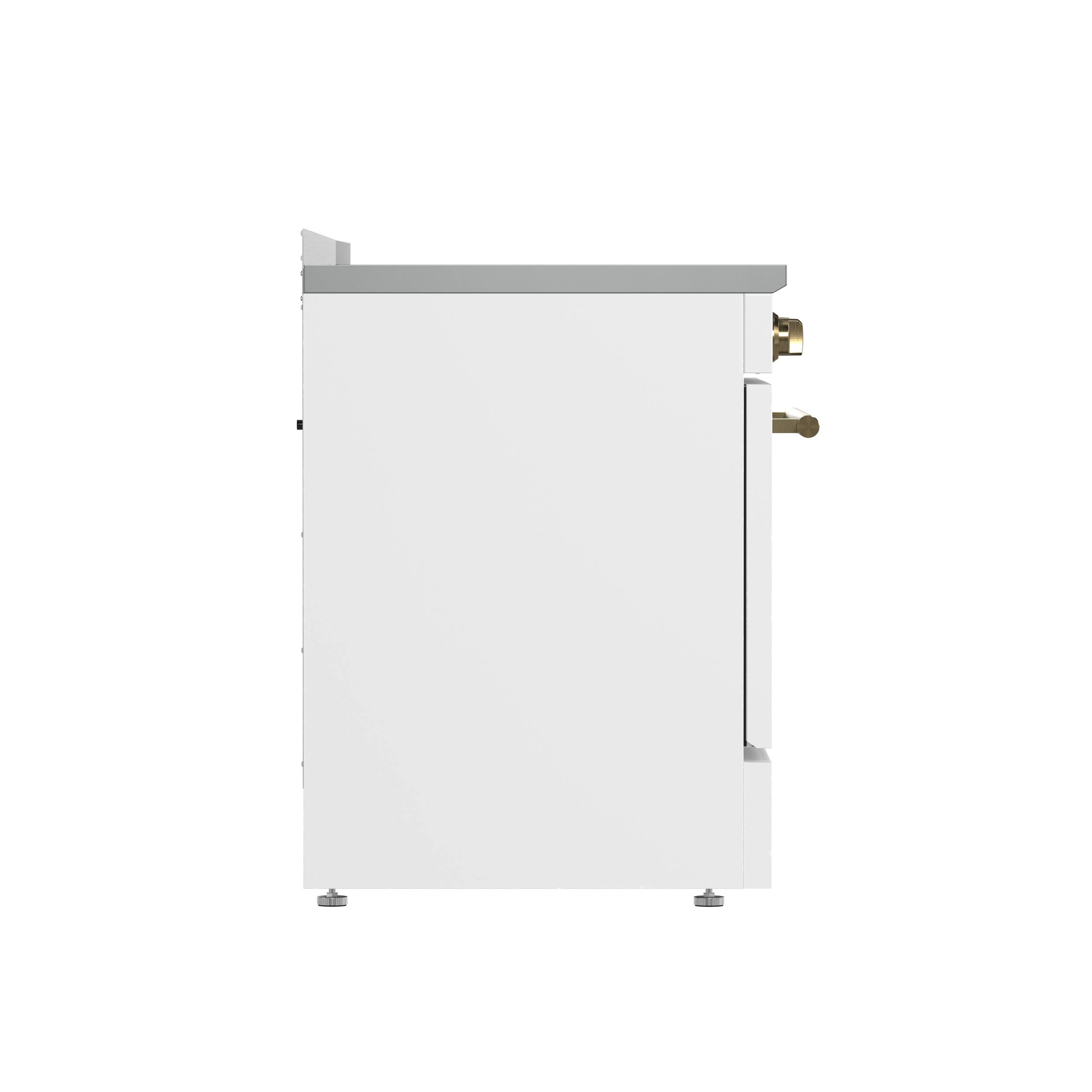 Left. Forno Appliances - Paolo 4.38 cu. ft. Freestanding Electric True Convection Range with Warming Zone - White.