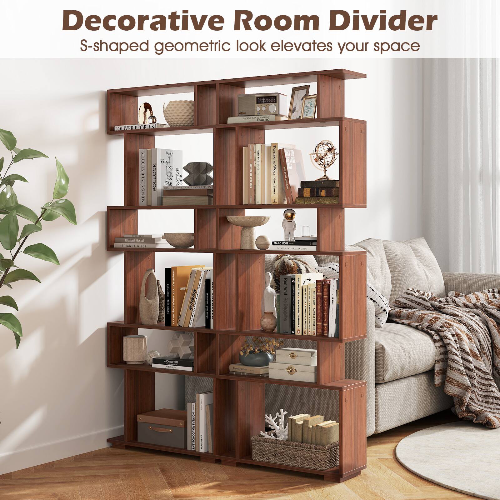 Decorative Room Divider S-shaped geometric look elevates your space.