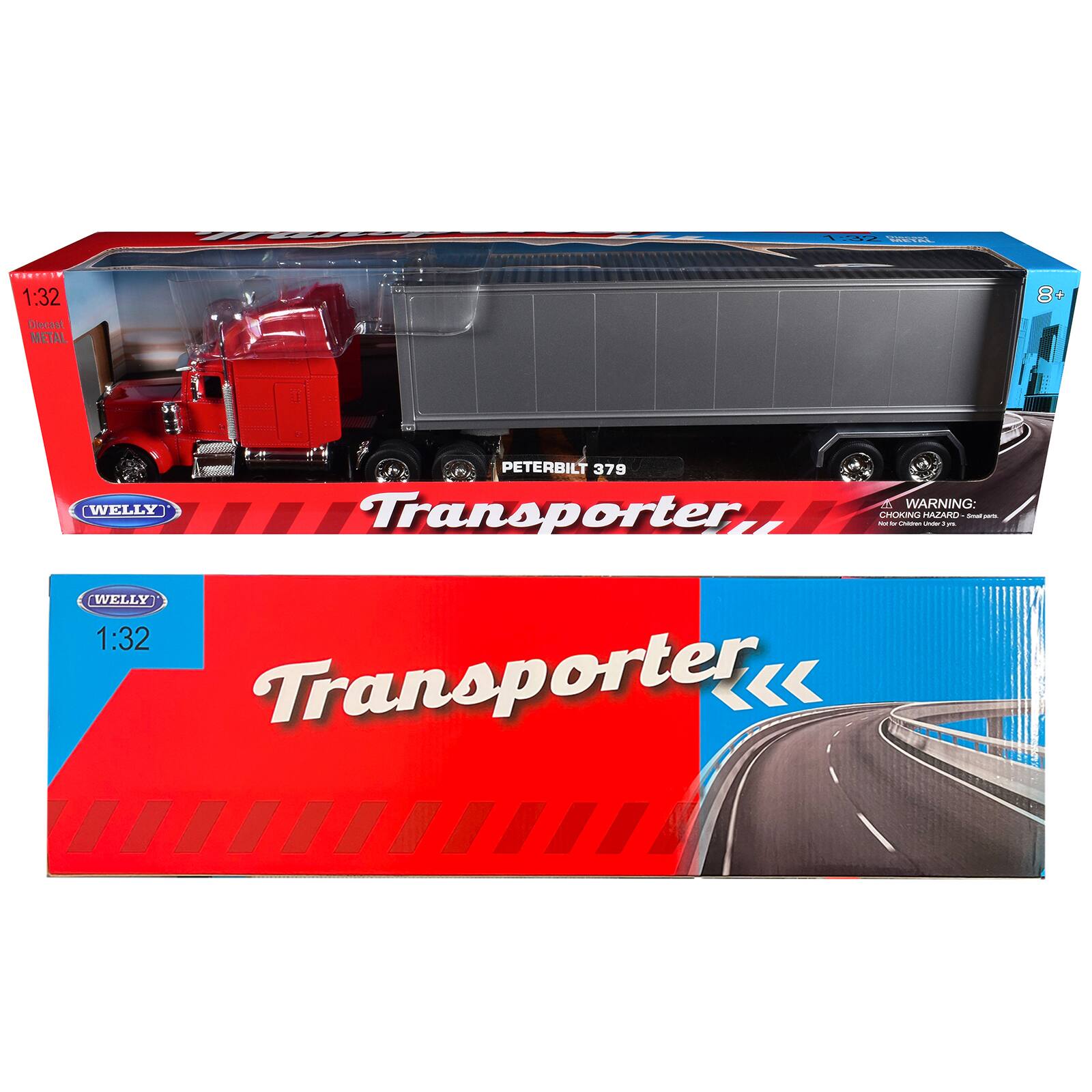 F32 TETAL 1:32 Diecast METAL AL 8 WELLY PETERBILT 379 Transporter  
WARNING: CALAIN PAANO - - 1 | - - WELLY 1:32 Transporter