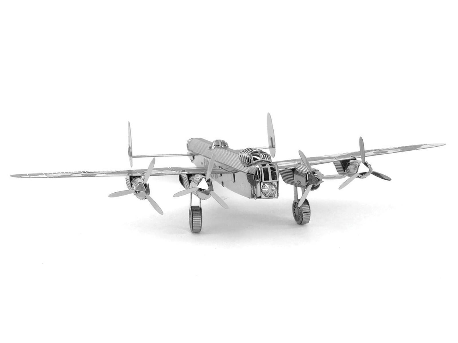 Angle. Metal Earth - Model Kit Avro Lancaster Bomber Aircraft "Royal Air Force" (Moderate Difficulty) Steel Model by Metal Earth - Silver.