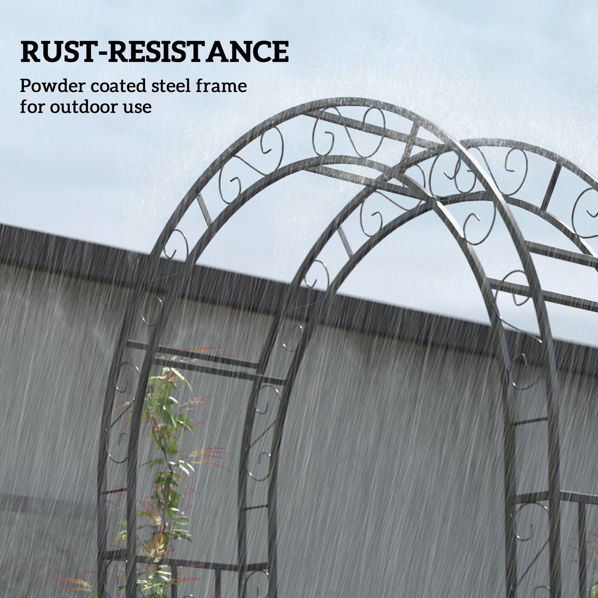 RUST-RESISTANCE
Powder coated steel frame for outdoor use
