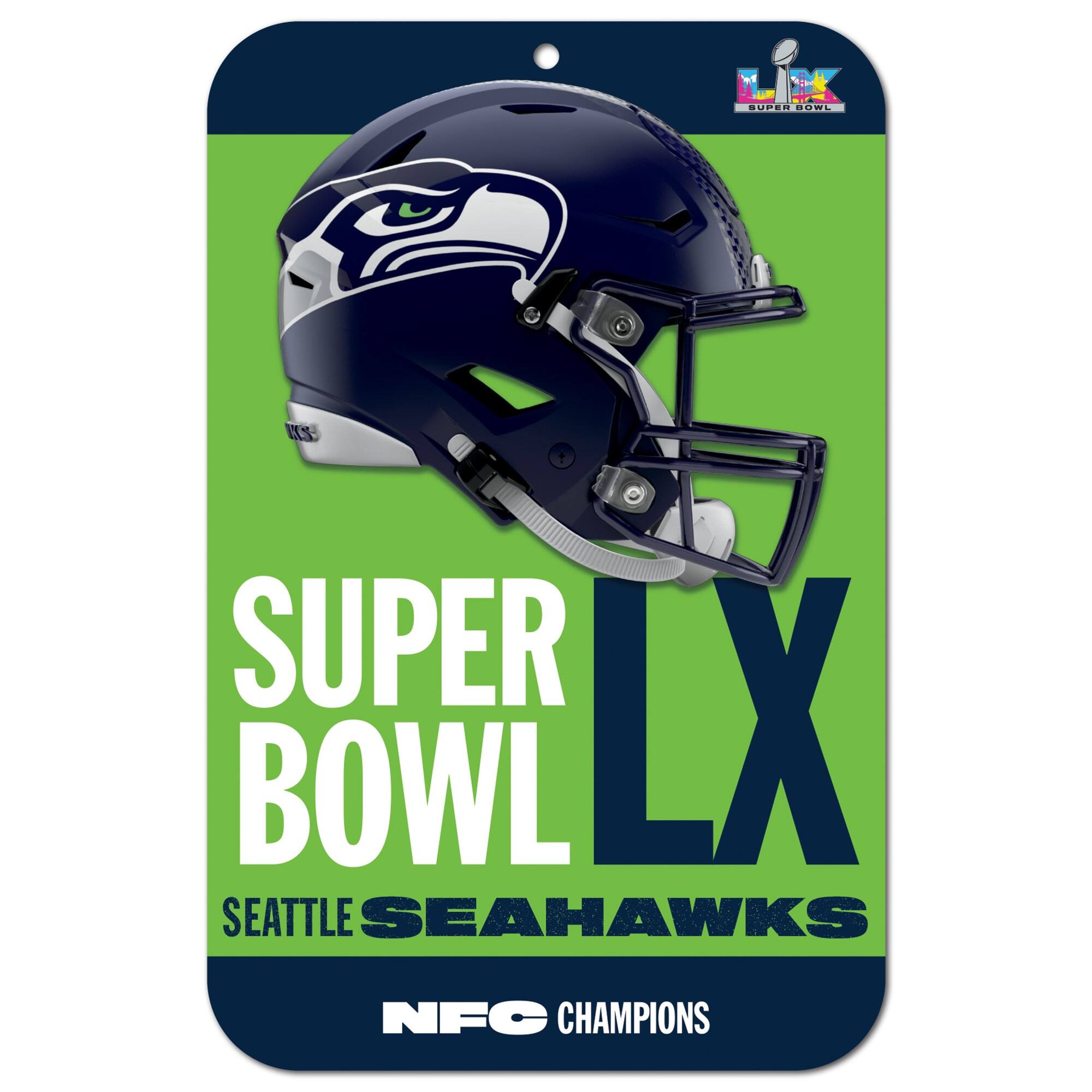 Seattle Seahawks 2025 NFC Champions 11" x 17" Indoor/Outdoor Styrene Sign