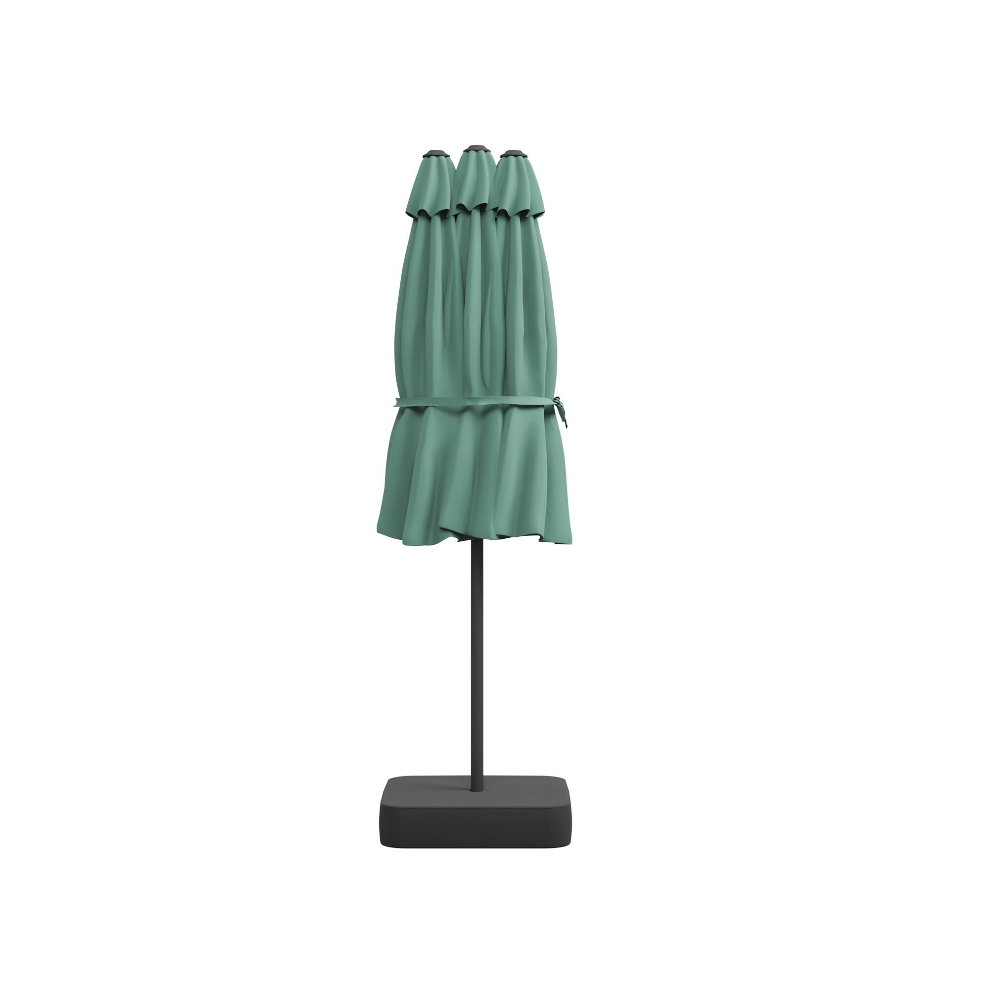 Alt View 7. Famapy - Large Rectangular Outdoor Patio Umbrella with Integrated Edge LED Lights Day-to-Night Shade Multiple Colors - Mint green.