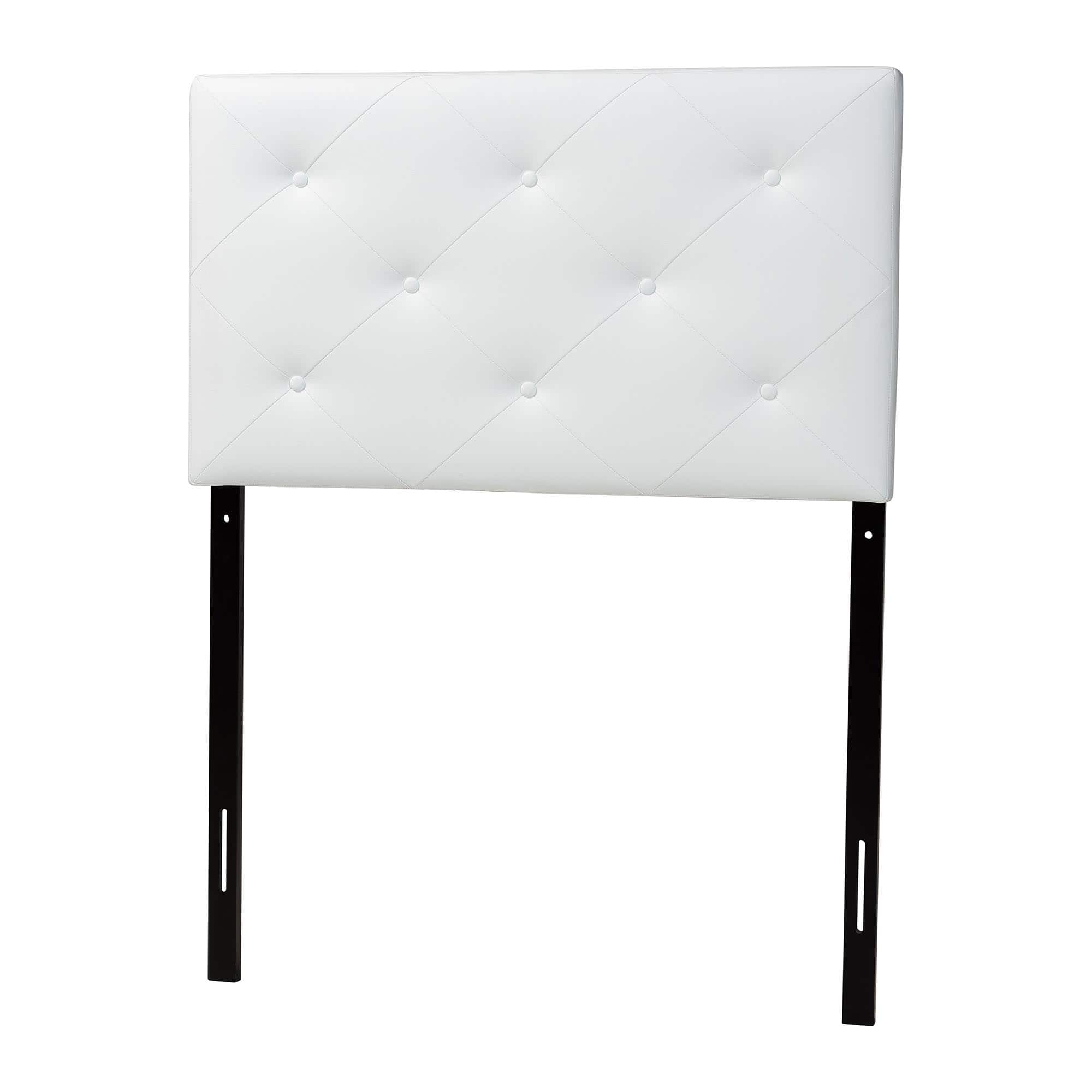 Front. Baxton Studio - Baltimore Modern and Contemporary Faux Leather Upholstered Twin Size Headboard - White.