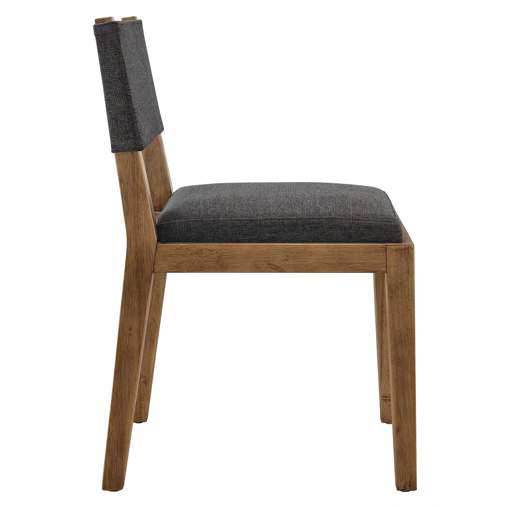 Alt View 2. Modway - Calder Fabric Upholstered Wood Armless Dining Chair by Modway - Dark Gray.
