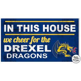 Jardine - Drexel Dragons 11" x 20" Indoor/Outdoor In This House Sign - Navy
