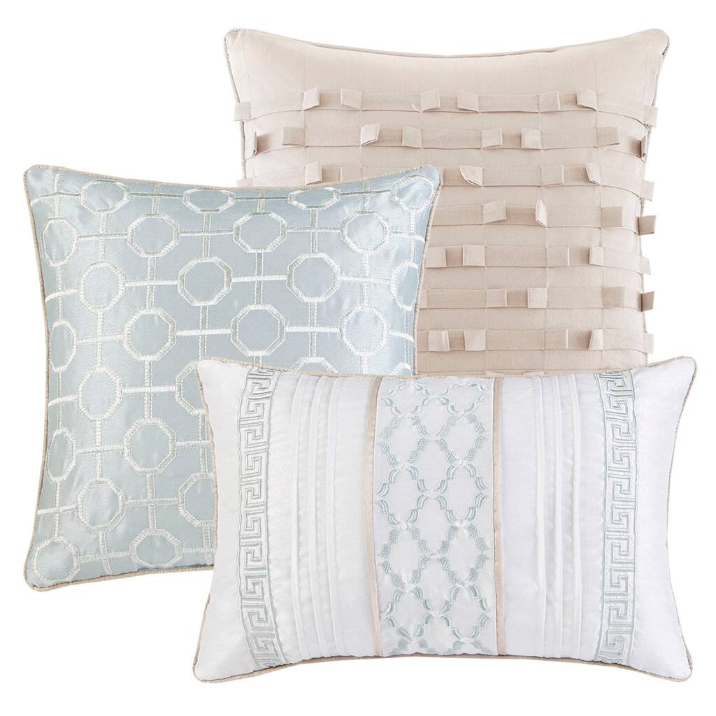 Alt View 3. Gracie Mills - Gracie Mills Theodore 7-Piece Jacquard Comforter Set - Aqua.