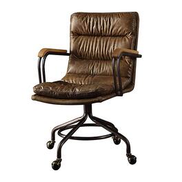 Manhattan Lane - Metal & Leather Executive Office Chair - Brown