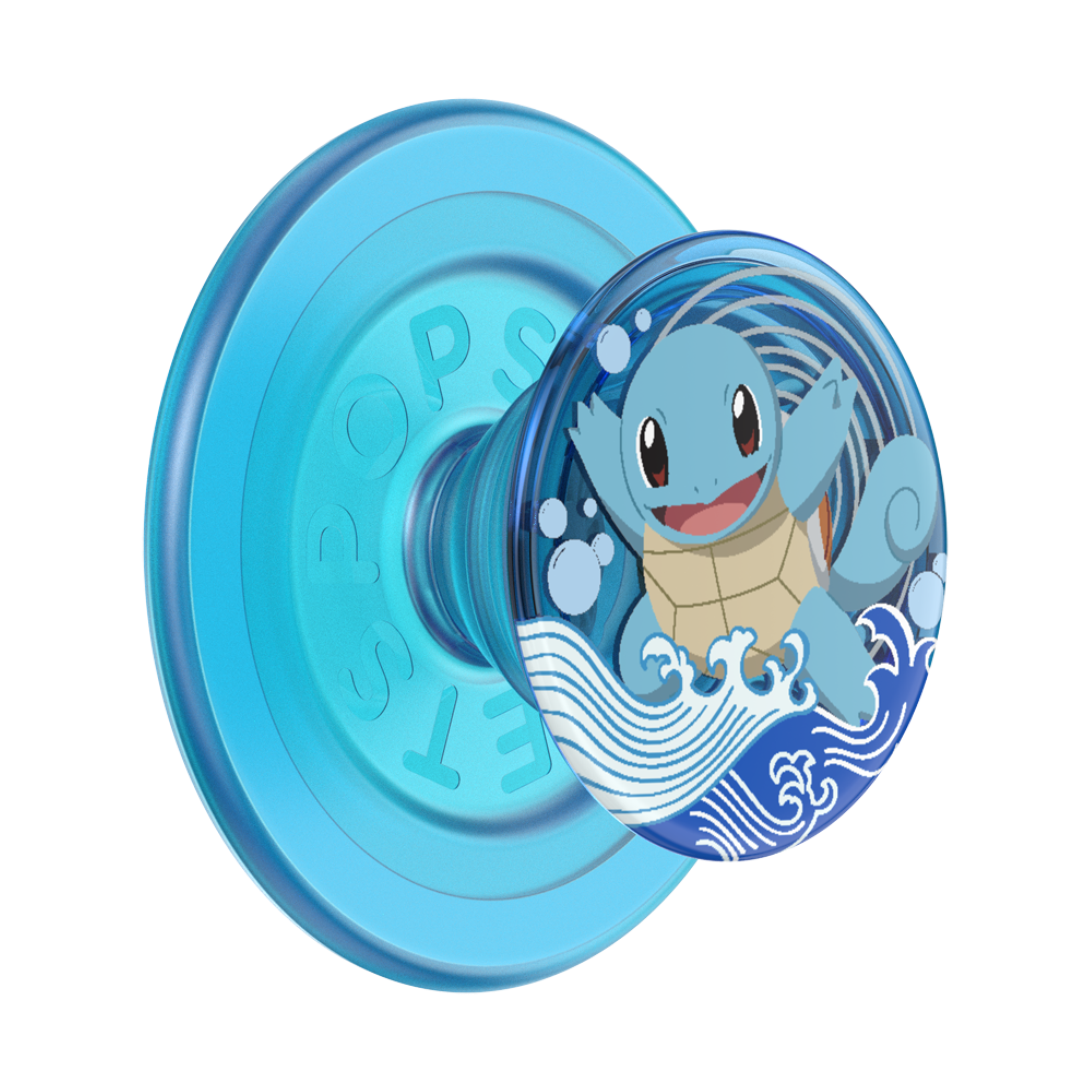 Angle. PopSockets - MagSafe PopGrip Universal Magnetic Grip & Stand with Adapter Ring for Cell Phones - Pokemon - -Squirtle Water.