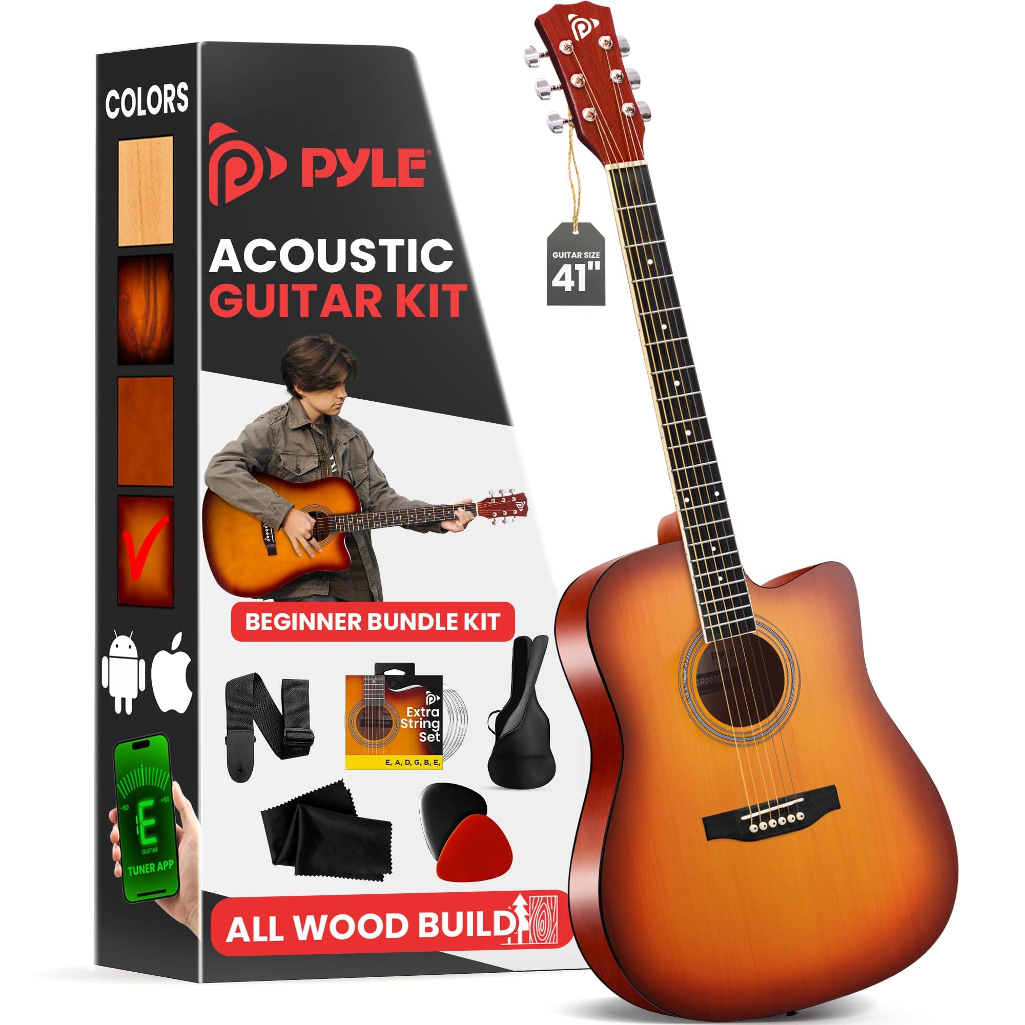 PYLE - Steel String Acoustic Guitar Kit, 4/4 Full - Natural price history on PriceWatchPro