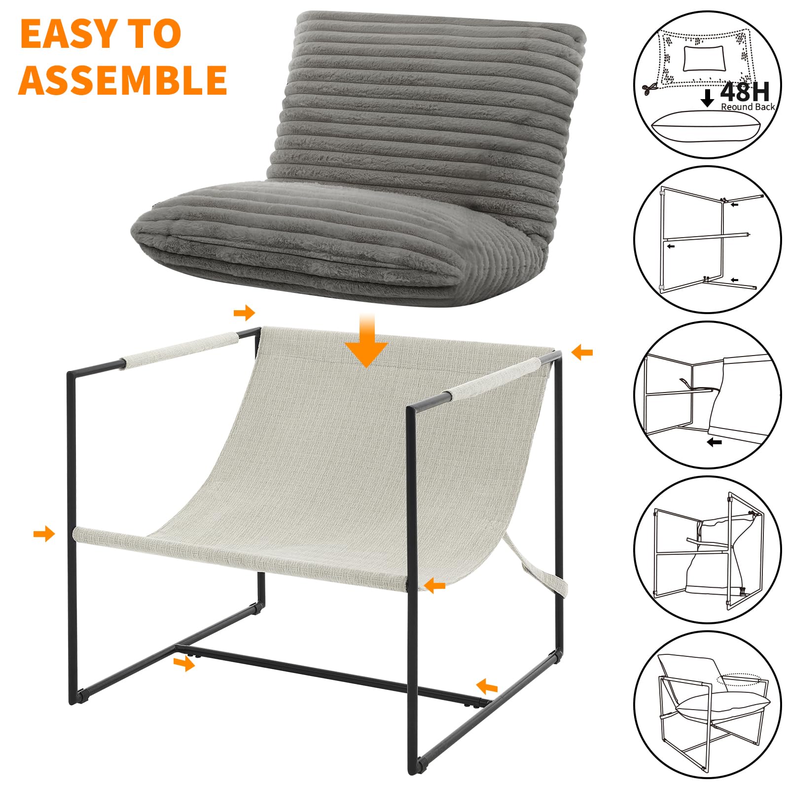 EASY TO ASSEMBLE

48H Round Back