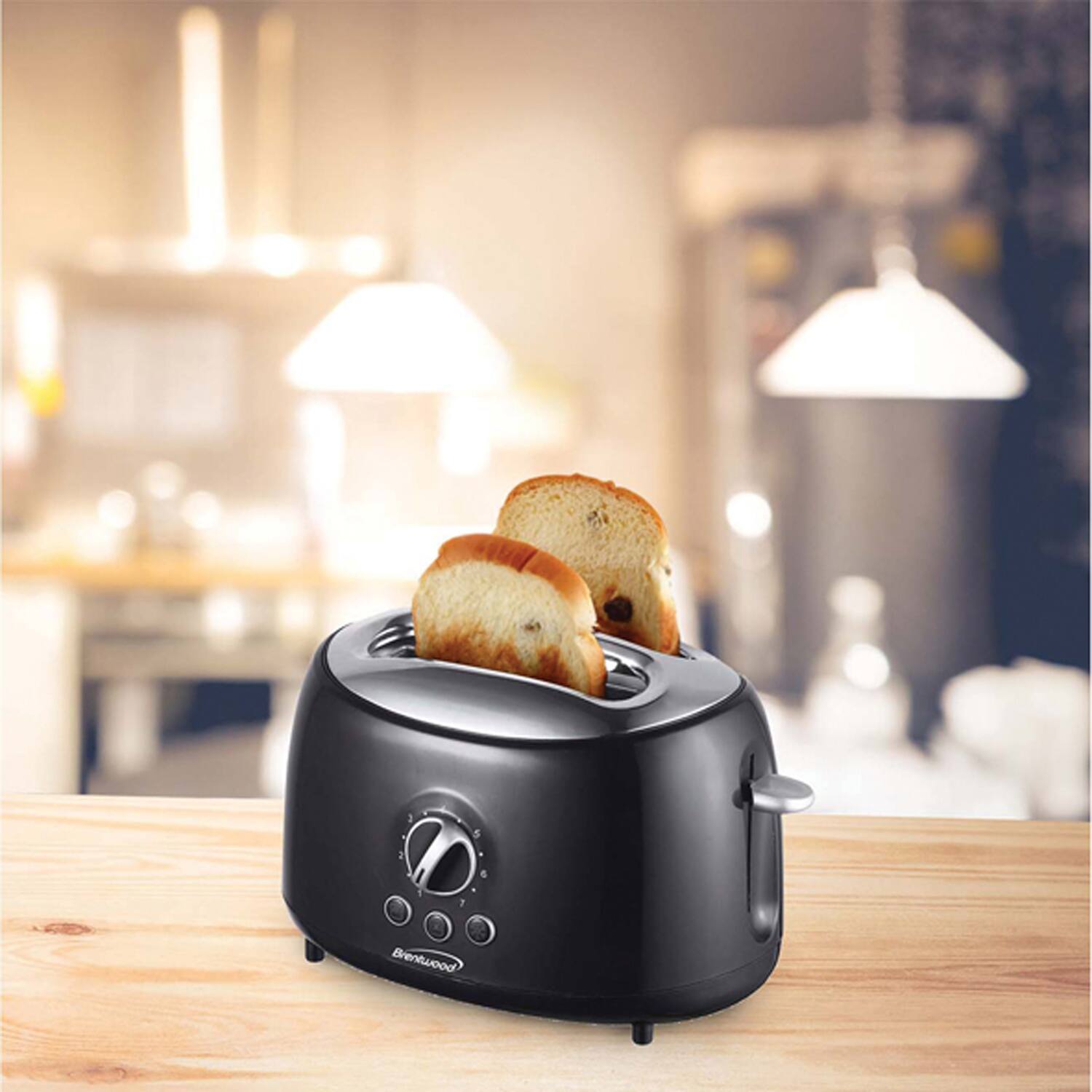 Alt View 10. Brentwood - Brentwood Cool Touch 2-Slice Extra Wide Slot Retro Toaster in Black - Black.