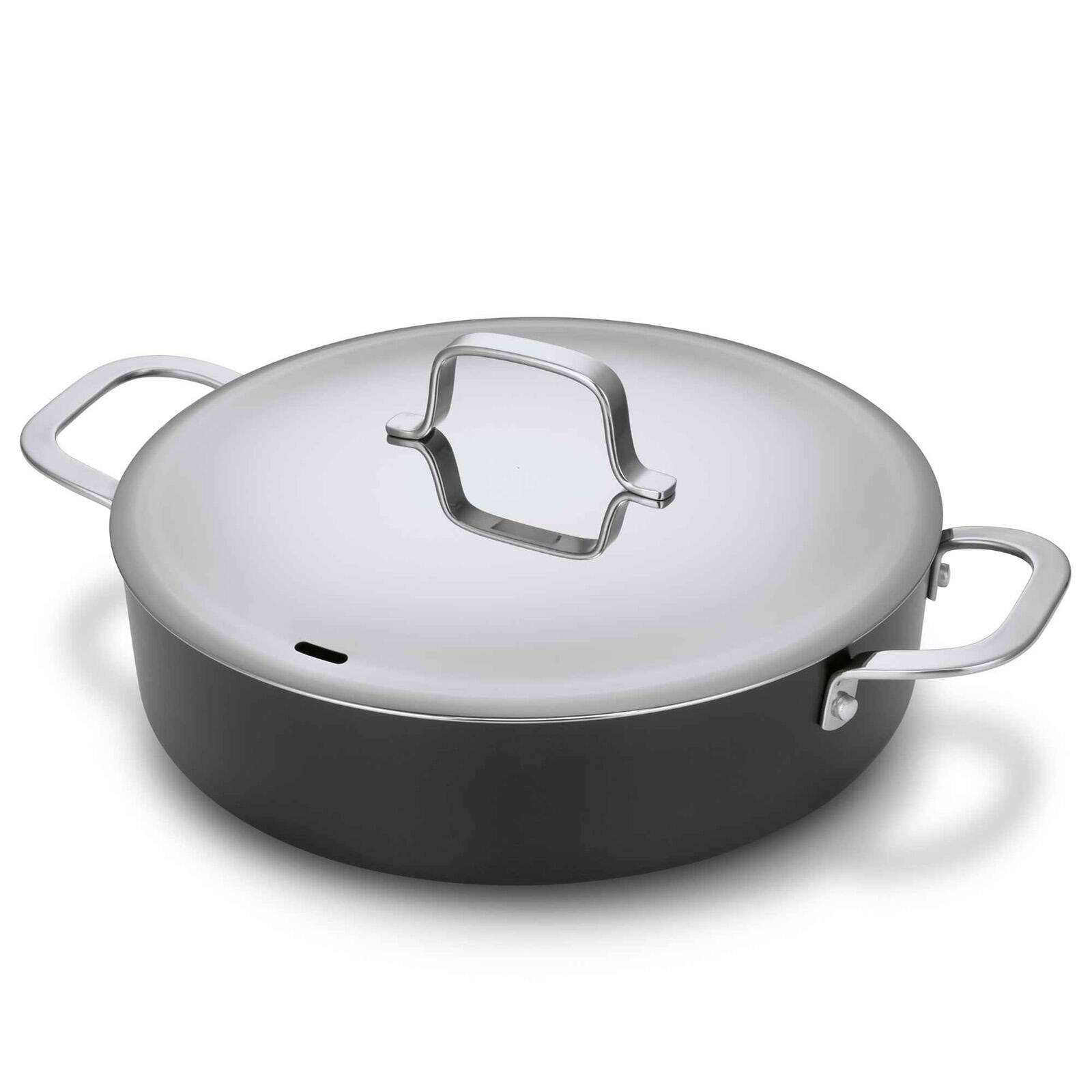 Alva - Mastero 3.3-Quart Nonstick Saute Pan with Dual Handles, with Lid, 9.5-Inch - Black