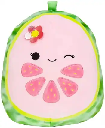 Front. Kellytoy - Squishmallow 5 Inch Mini Food Plush | Lena the Watermelon - Red.