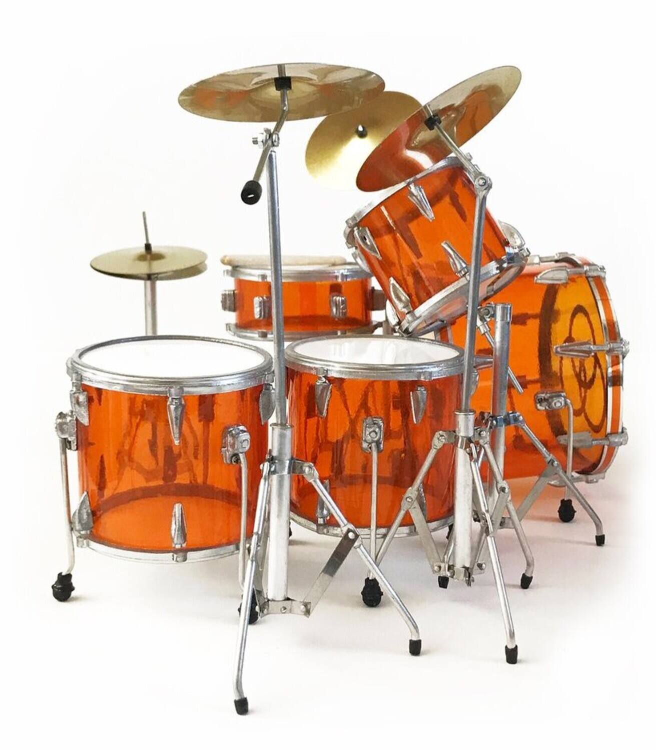Alt View 4. Axe Heaven - Axe Heaven -John Bonham - Vistalite Transparent Amber Mini Drum Kit Replica Collectible   - Collectibles - Multicolor.
