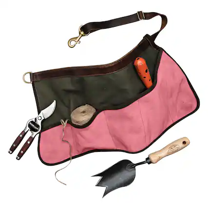 Front. Kings County Tools - Garden Apron with Pockets Utility Belt Gardening Apron for Women Garden Tool Belt with Adjustable Waist.