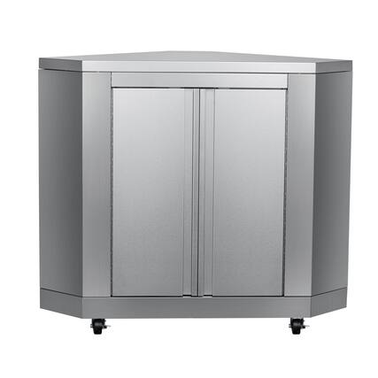 Front. Koolmore - 26 in. Stainless-Steel Corner Cabinet for Outdoor Kitchen (KM-OKS-CCAB) - Stainless Steel.