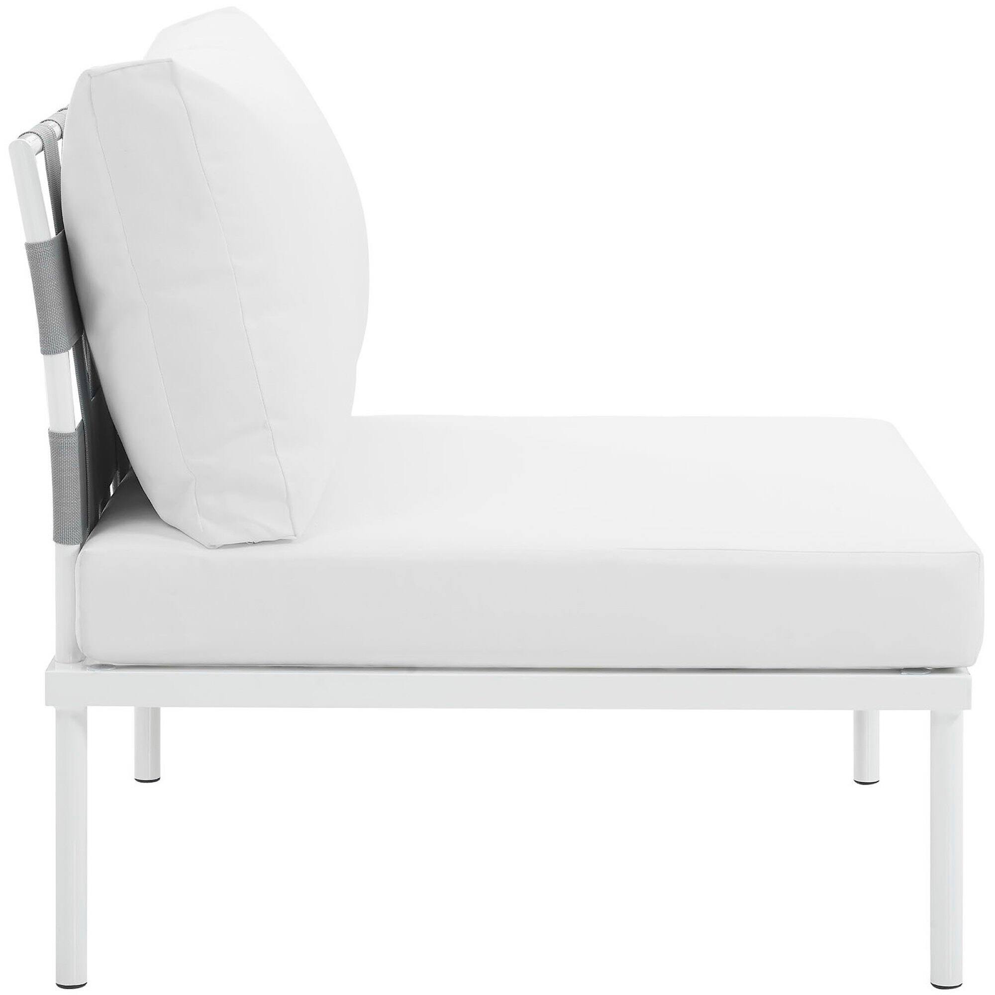 Left. Modway - Harmony Armless Outdoor Patio Aluminum Chair by Modway - White White.